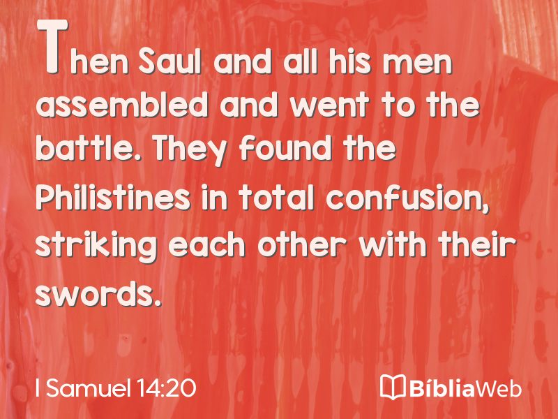 I Samuel 14:20 em imagem para compartilhar