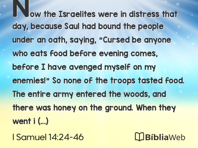 I Samuel 14:24-46 em imagem para compartilhar