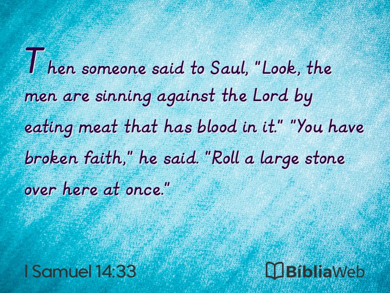 I Samuel 14:33 em imagem para compartilhar