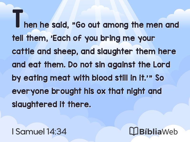 I Samuel 14:34 em imagem para compartilhar