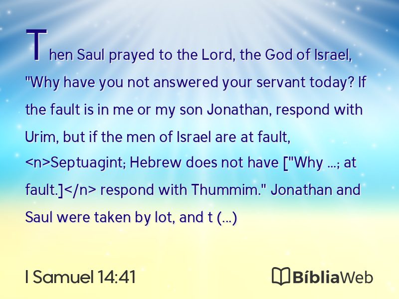I Samuel 14:41 em imagem para compartilhar