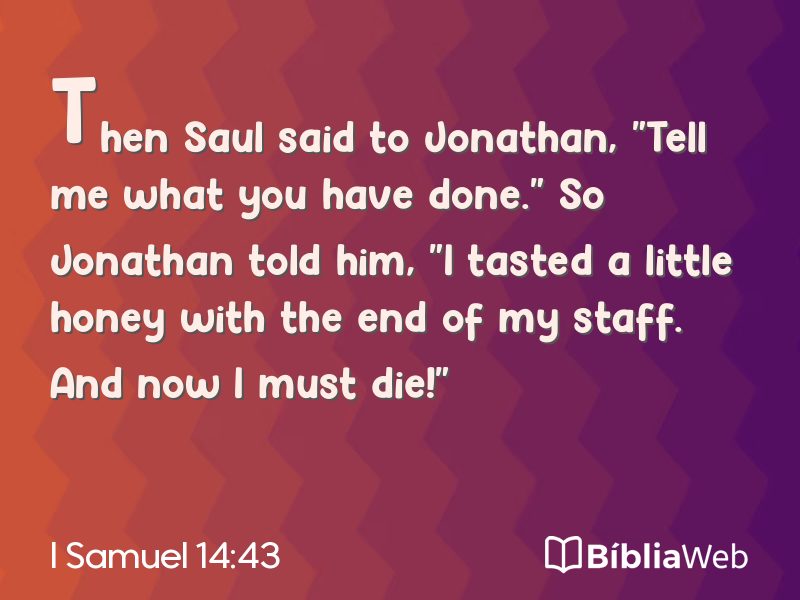 I Samuel 14:43 em imagem para compartilhar