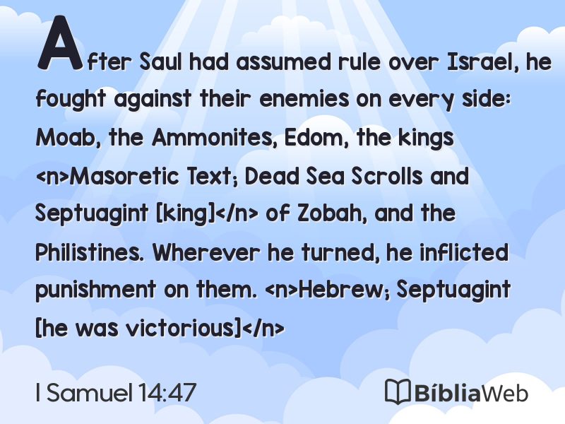 I Samuel 14:47 em imagem para compartilhar