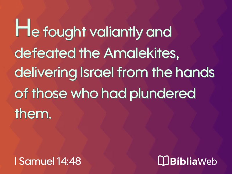 I Samuel 14:48 em imagem para compartilhar