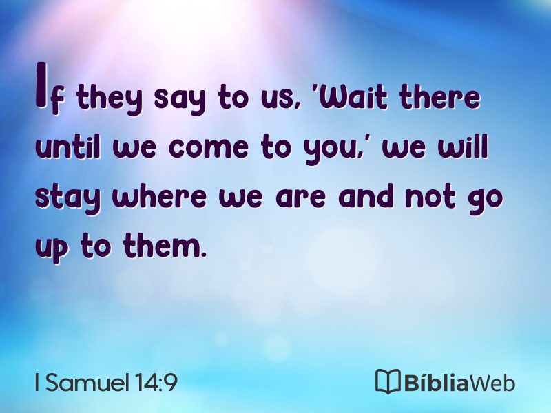 I Samuel 14:9 em imagem para compartilhar