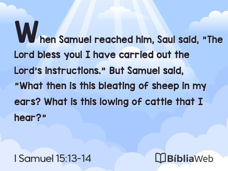 I Samuel 15:13-14 em imagem para compartilhar