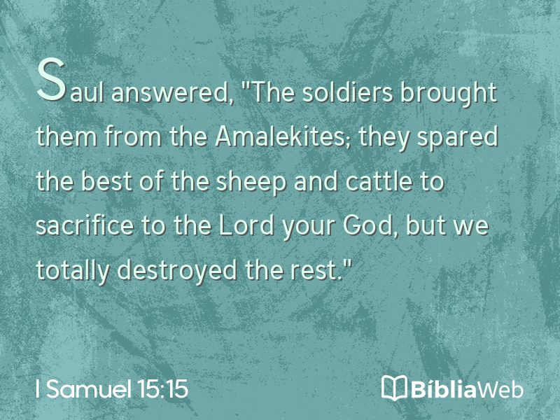 I Samuel 15:15 em imagem para compartilhar