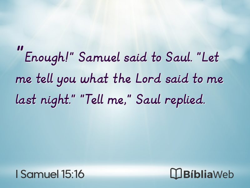 I Samuel 15:16 em imagem para compartilhar