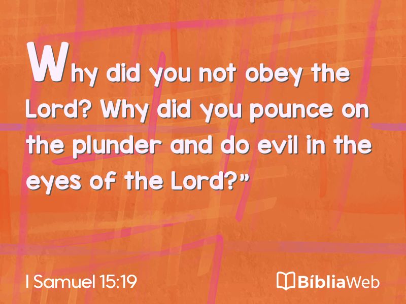 I Samuel 15:19 em imagem para compartilhar