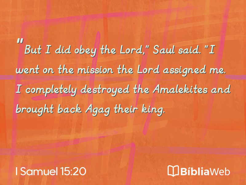 I Samuel 15:20 em imagem para compartilhar