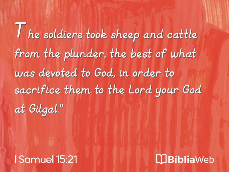 I Samuel 15:21 em imagem para compartilhar