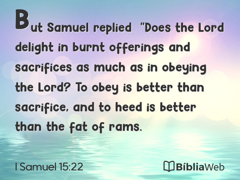 I Samuel 15:22 em imagem para compartilhar