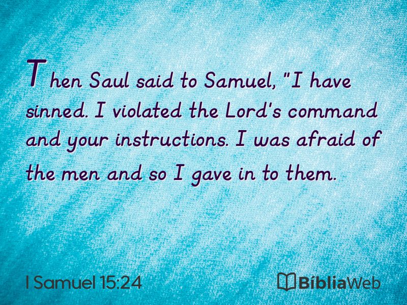 I Samuel 15:24 em imagem para compartilhar