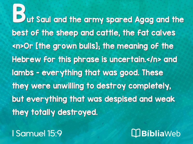 I Samuel 15:9 em imagem para compartilhar