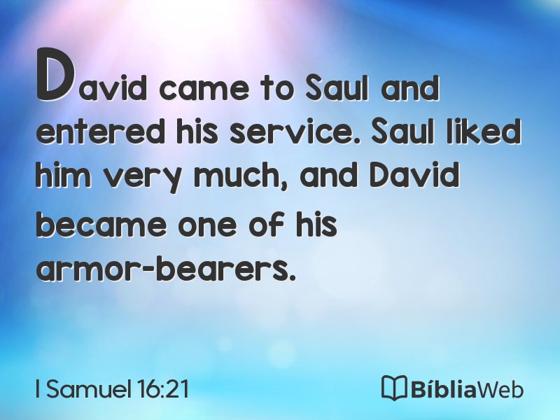 I Samuel 16:21 em imagem para compartilhar