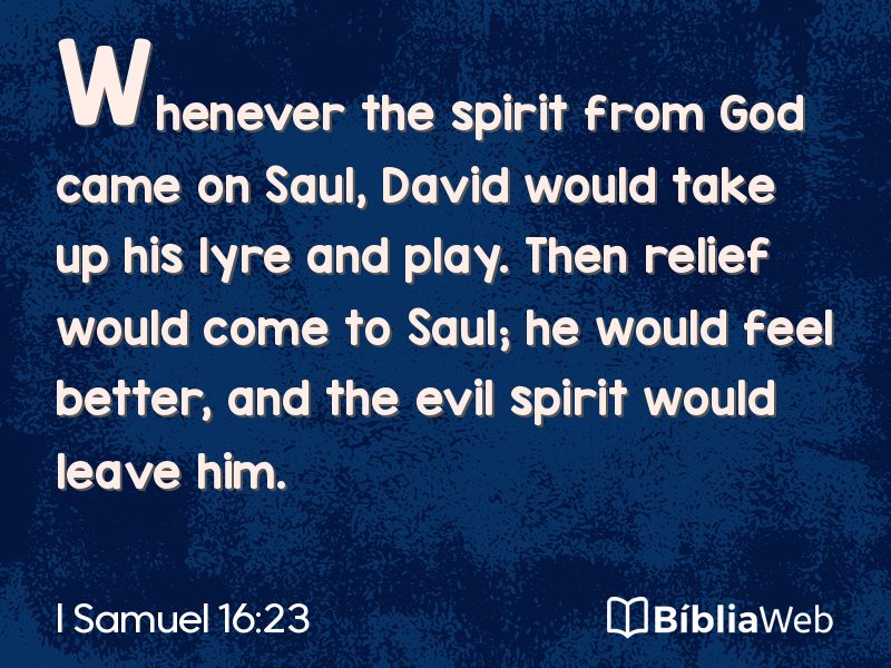 I Samuel 16:23 em imagem para compartilhar