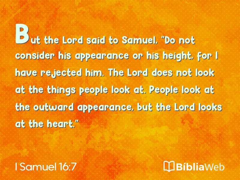 I Samuel 16:7 em imagem para compartilhar