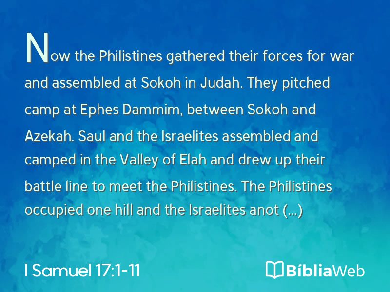 I Samuel 17:1-11 em imagem para compartilhar