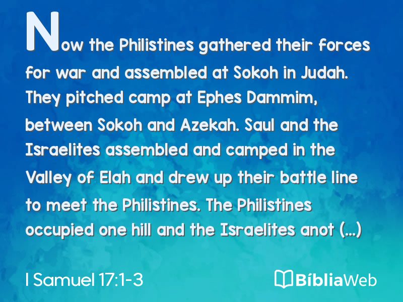 I Samuel 17:1-3 em imagem para compartilhar