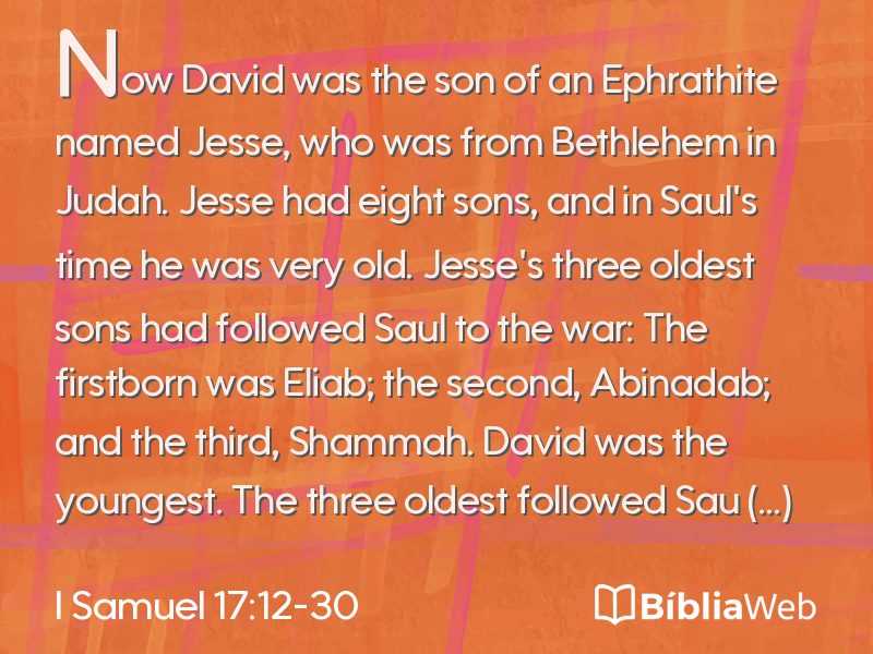 I Samuel 17:12-30 em imagem para compartilhar