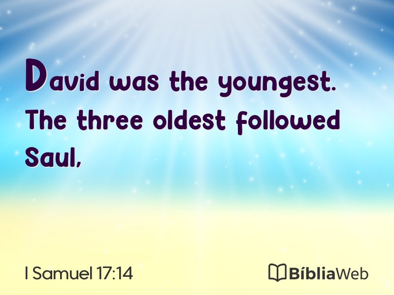 I Samuel 17:14 em imagem para compartilhar