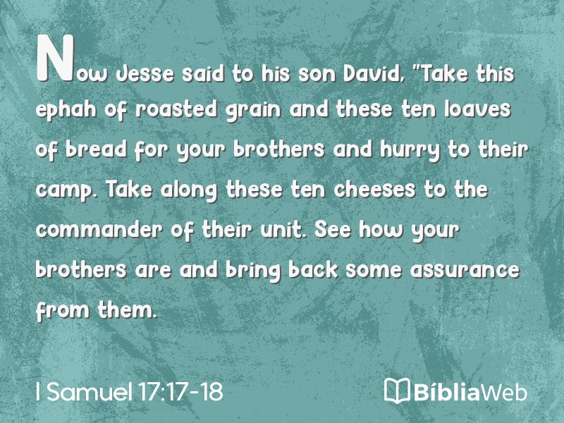 I Samuel 17:17-18 em imagem para compartilhar