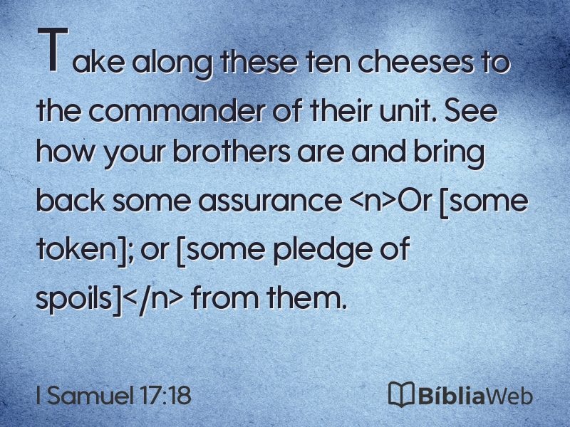 I Samuel 17:18 em imagem para compartilhar