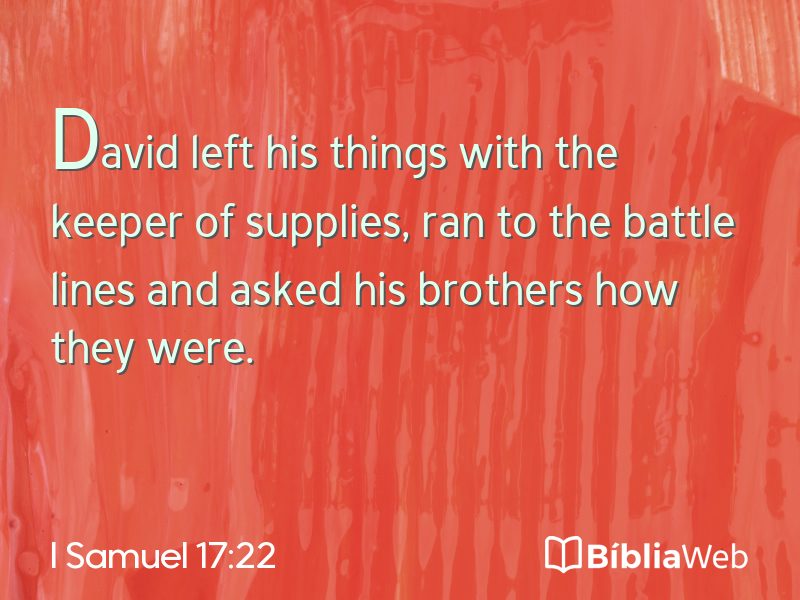 I Samuel 17:22 em imagem para compartilhar
