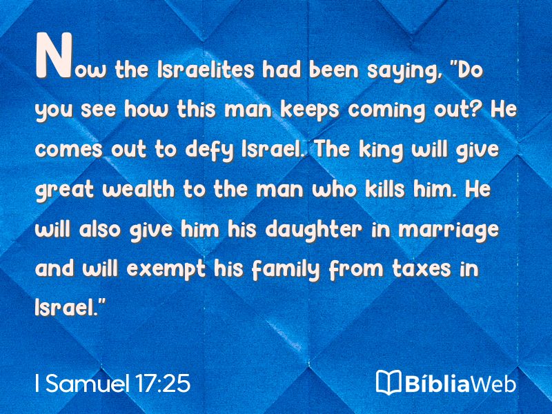 I Samuel 17:25 em imagem para compartilhar