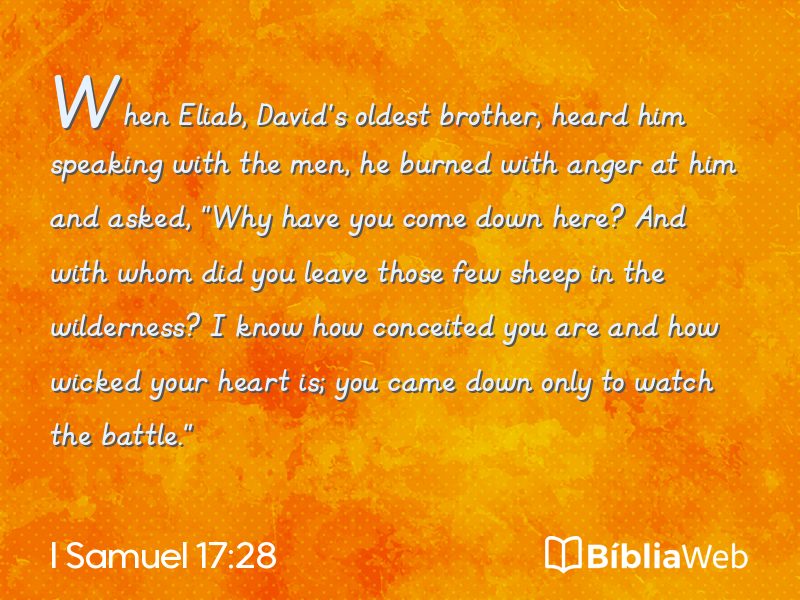 I Samuel 17:28 em imagem para compartilhar