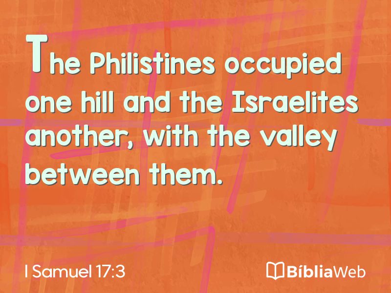 I Samuel 17:3 em imagem para compartilhar