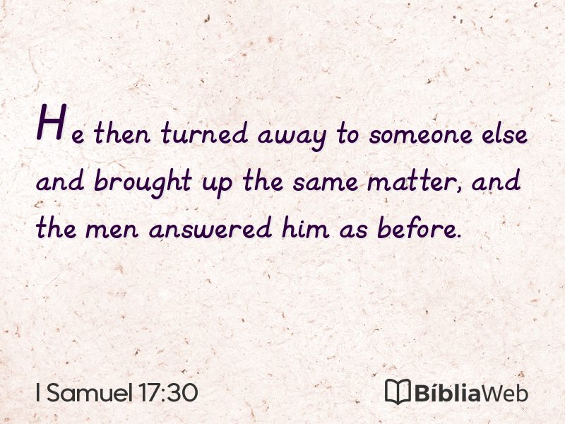 I Samuel 17:30 em imagem para compartilhar