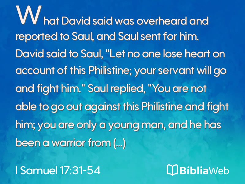 I Samuel 17:31-54 em imagem para compartilhar