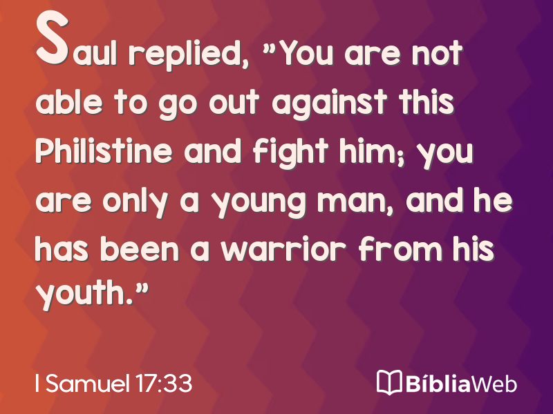 I Samuel 17:33 em imagem para compartilhar