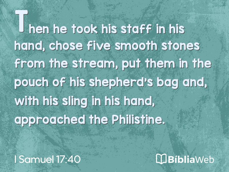 I Samuel 17:40 em imagem para compartilhar