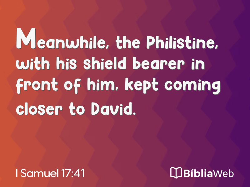 I Samuel 17:41 em imagem para compartilhar