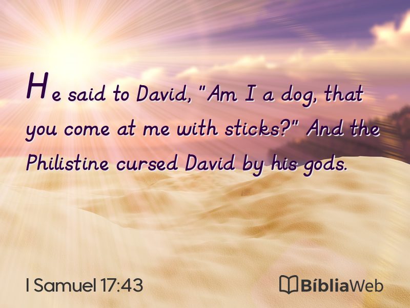 I Samuel 17:43 em imagem para compartilhar