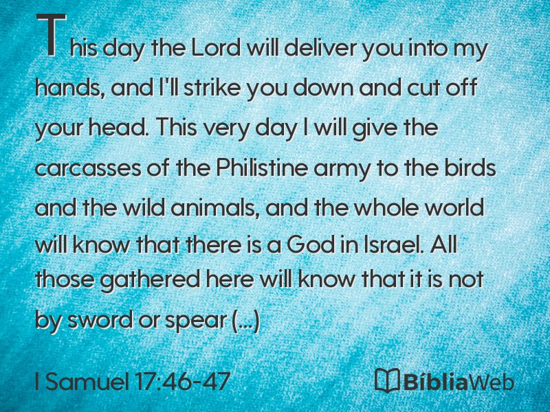 I Samuel 17:46-47 em imagem para compartilhar