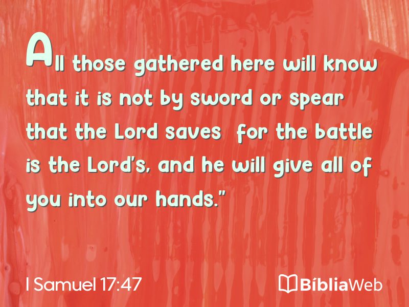I Samuel 17:47 em imagem para compartilhar