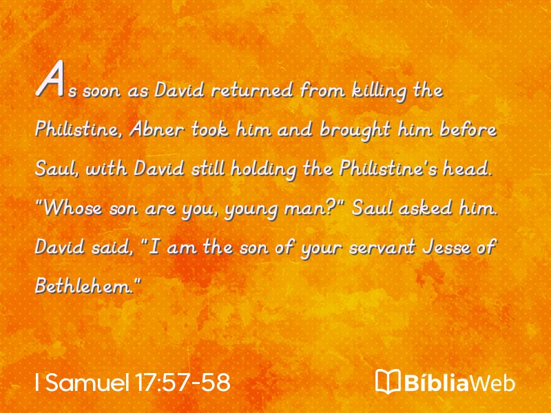 I Samuel 17:57-58 em imagem para compartilhar