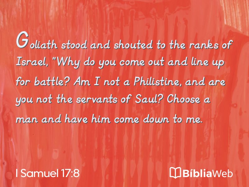 I Samuel 17:8 em imagem para compartilhar