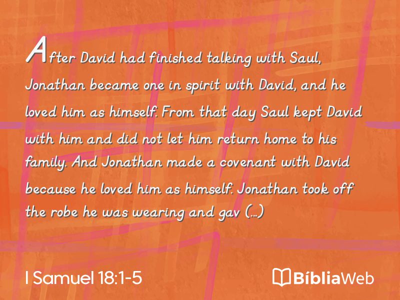 I Samuel 18:1-5 em imagem para compartilhar