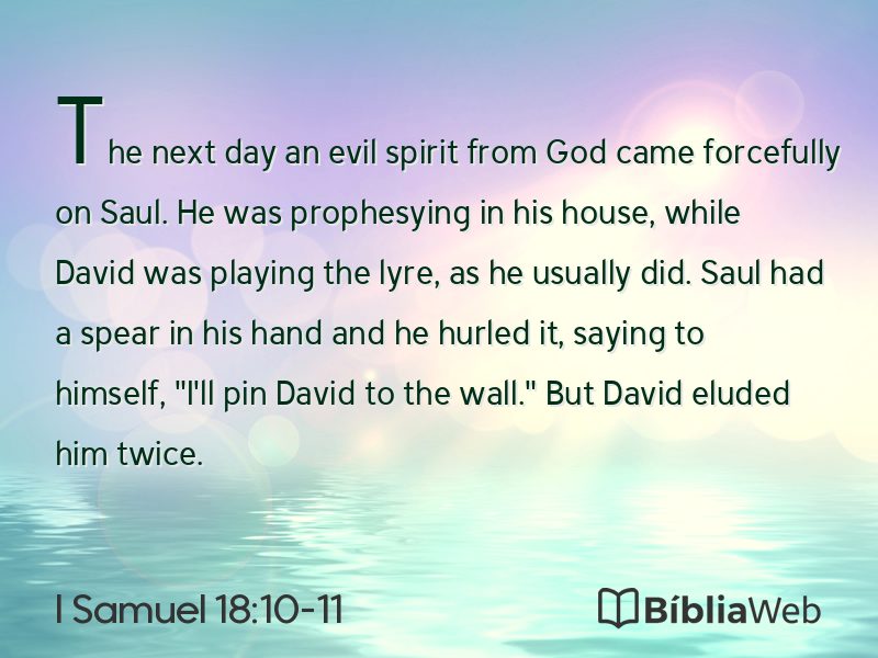 I Samuel 18:10-11 em imagem para compartilhar