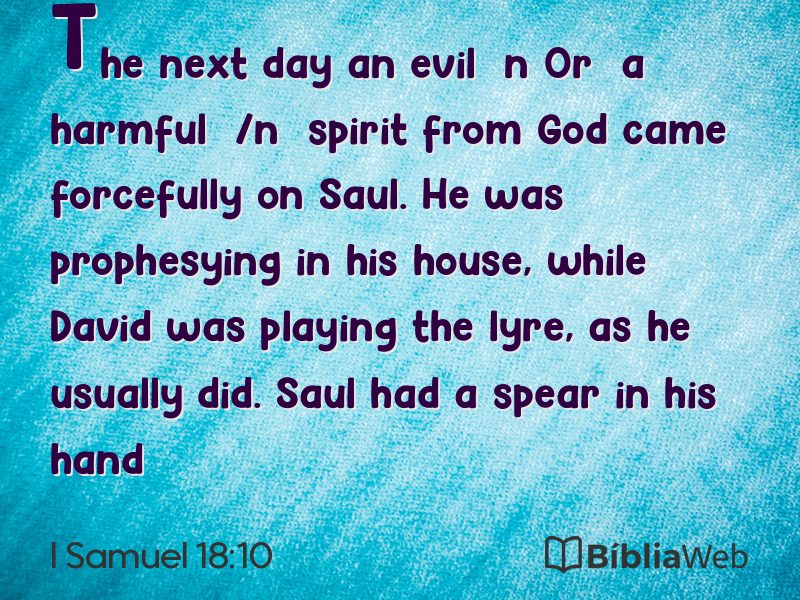 I Samuel 18:10 em imagem para compartilhar