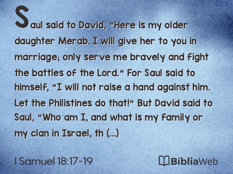 I Samuel 18:17-19 em imagem para compartilhar
