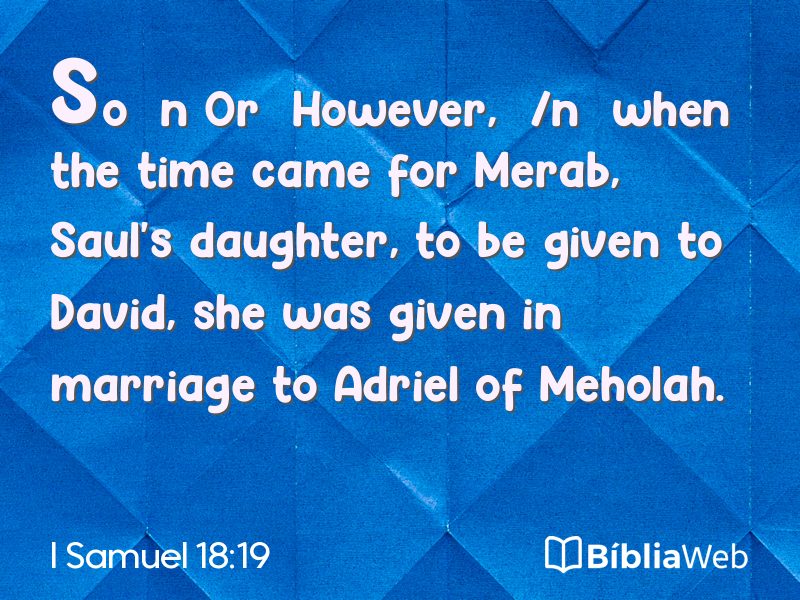 I Samuel 18:19 em imagem para compartilhar