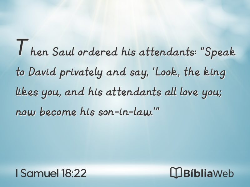 I Samuel 18:22 em imagem para compartilhar