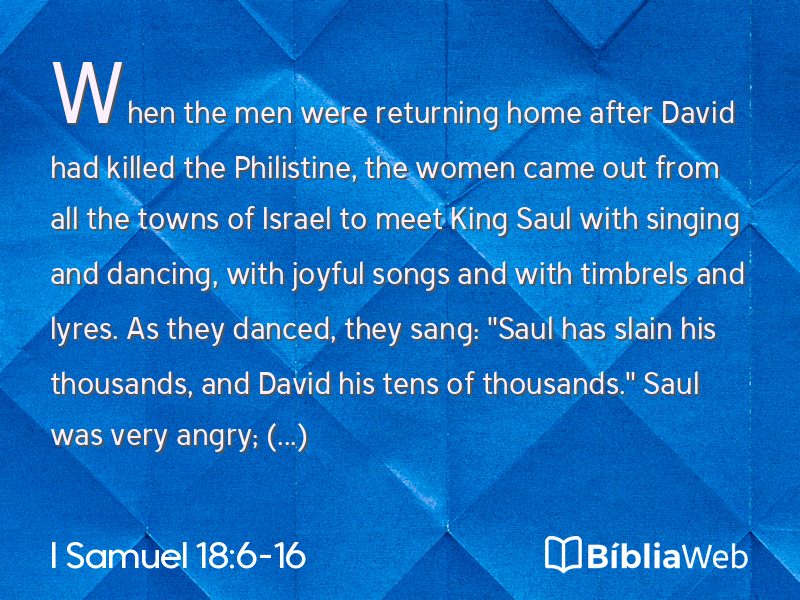I Samuel 18:6-16 em imagem para compartilhar