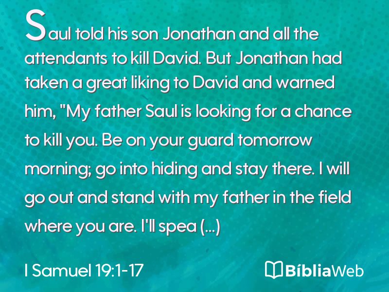 I Samuel 19:1-17 em imagem para compartilhar