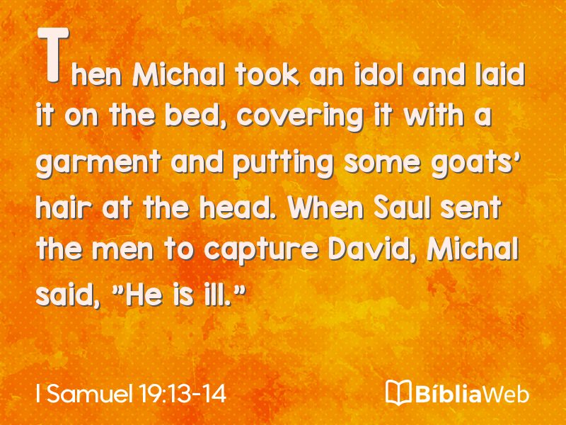 I Samuel 19:13-14 em imagem para compartilhar